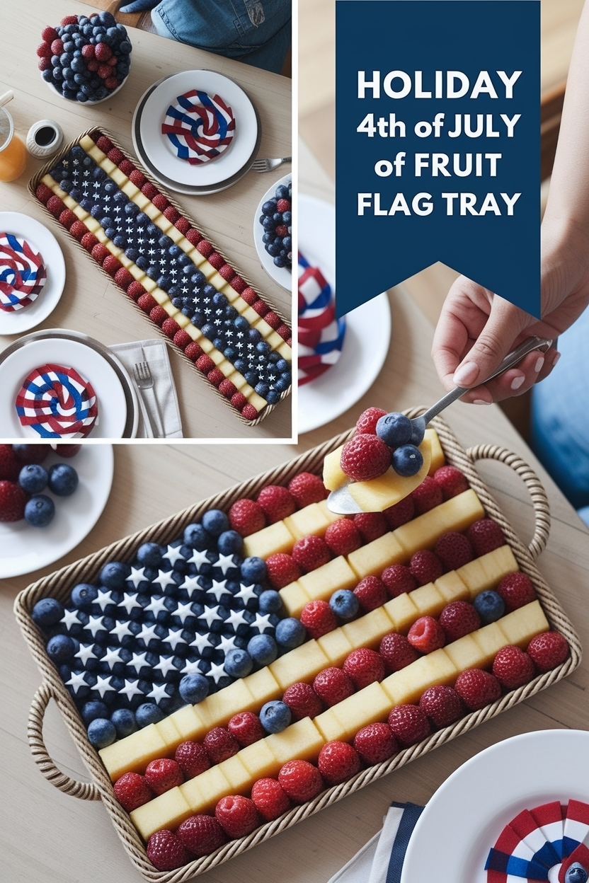 4th of july fruit flag tray