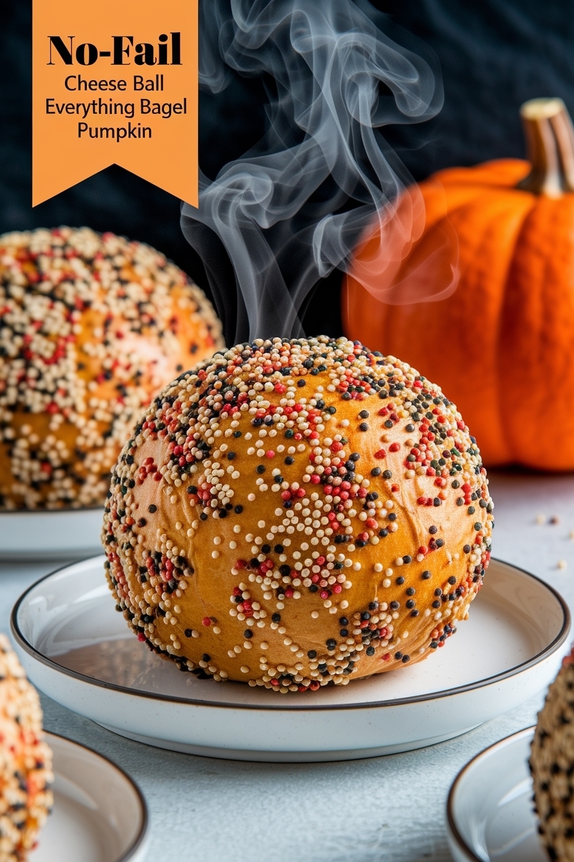 cheese ball recipe everything bagel pumpkin