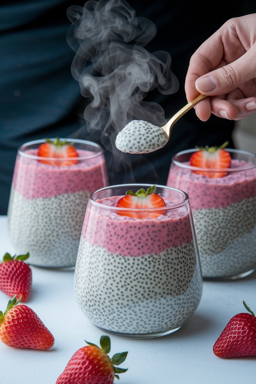 strawberry overnight oats chia seeds