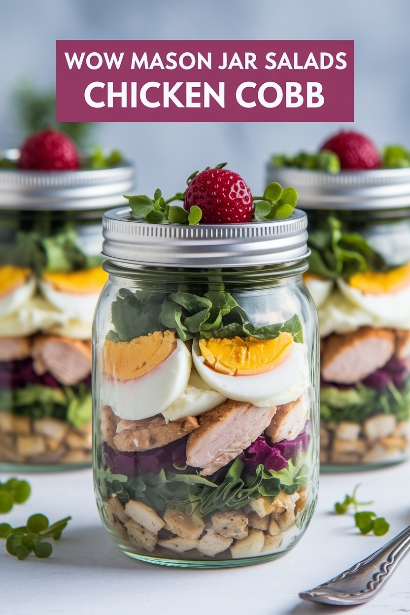mason jar salads chicken cobb