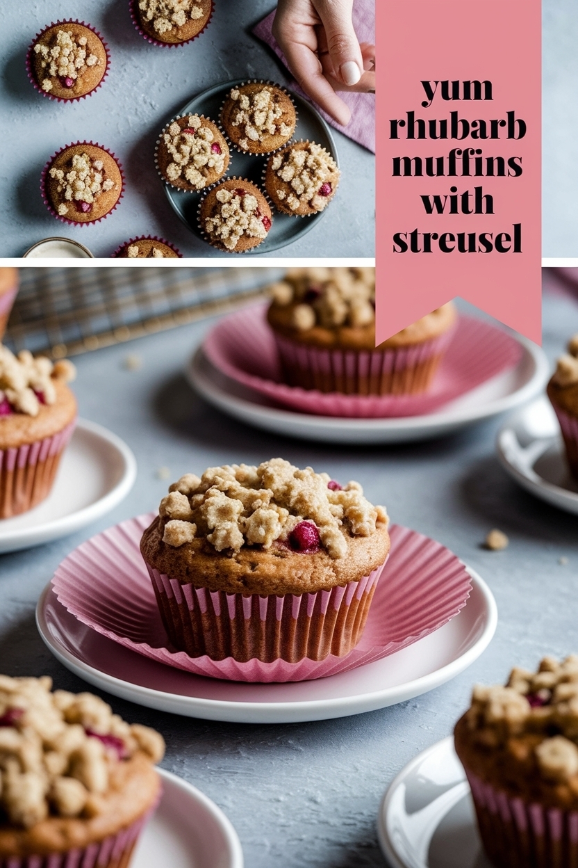 rhubarb muffins with streusel