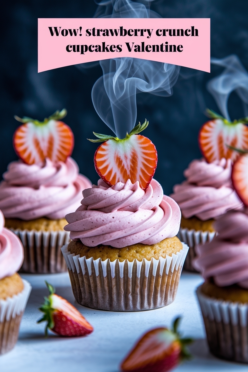 strawberry crunch cupcakes valentine
