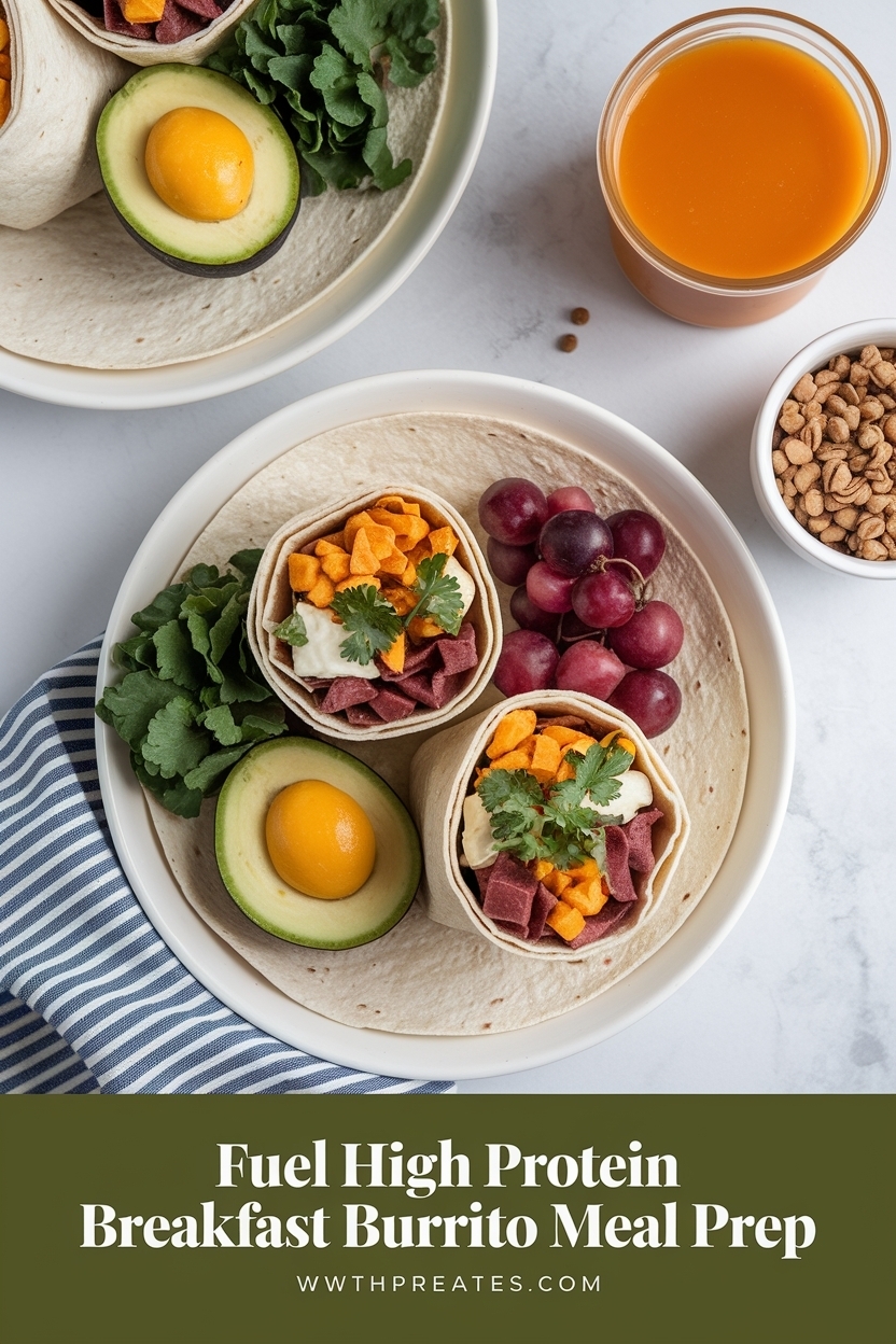 high protein breakfast burrito meal prep
