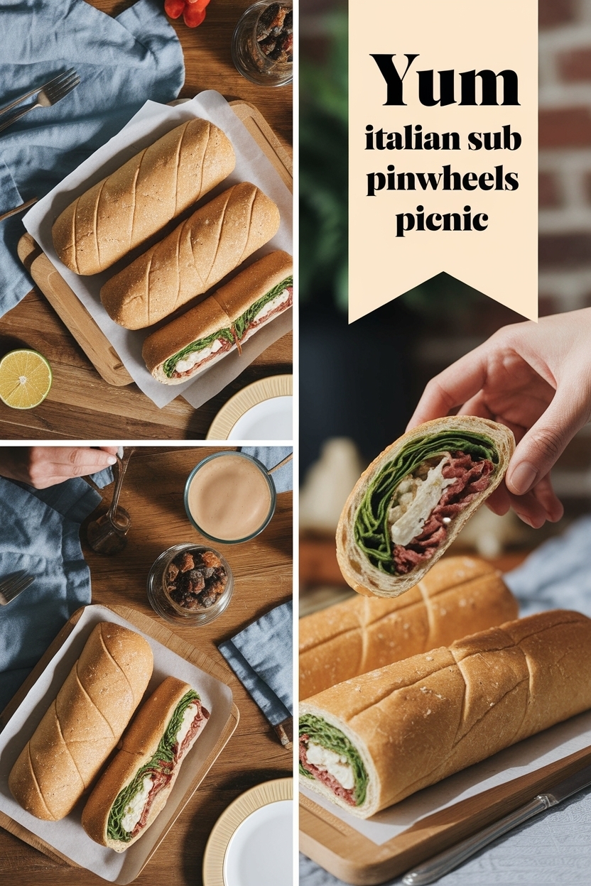 italian sub pinwheels picnic