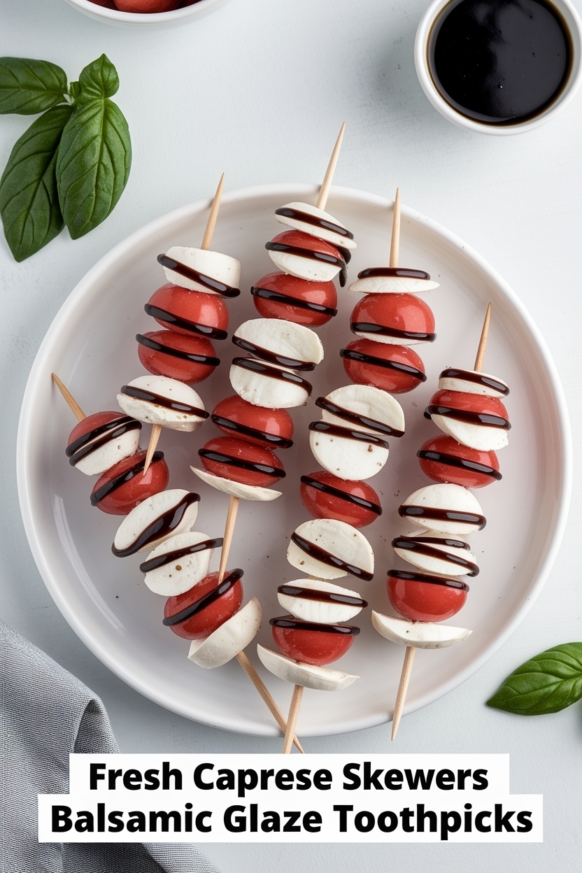 caprese skewers balsamic glaze toothpicks