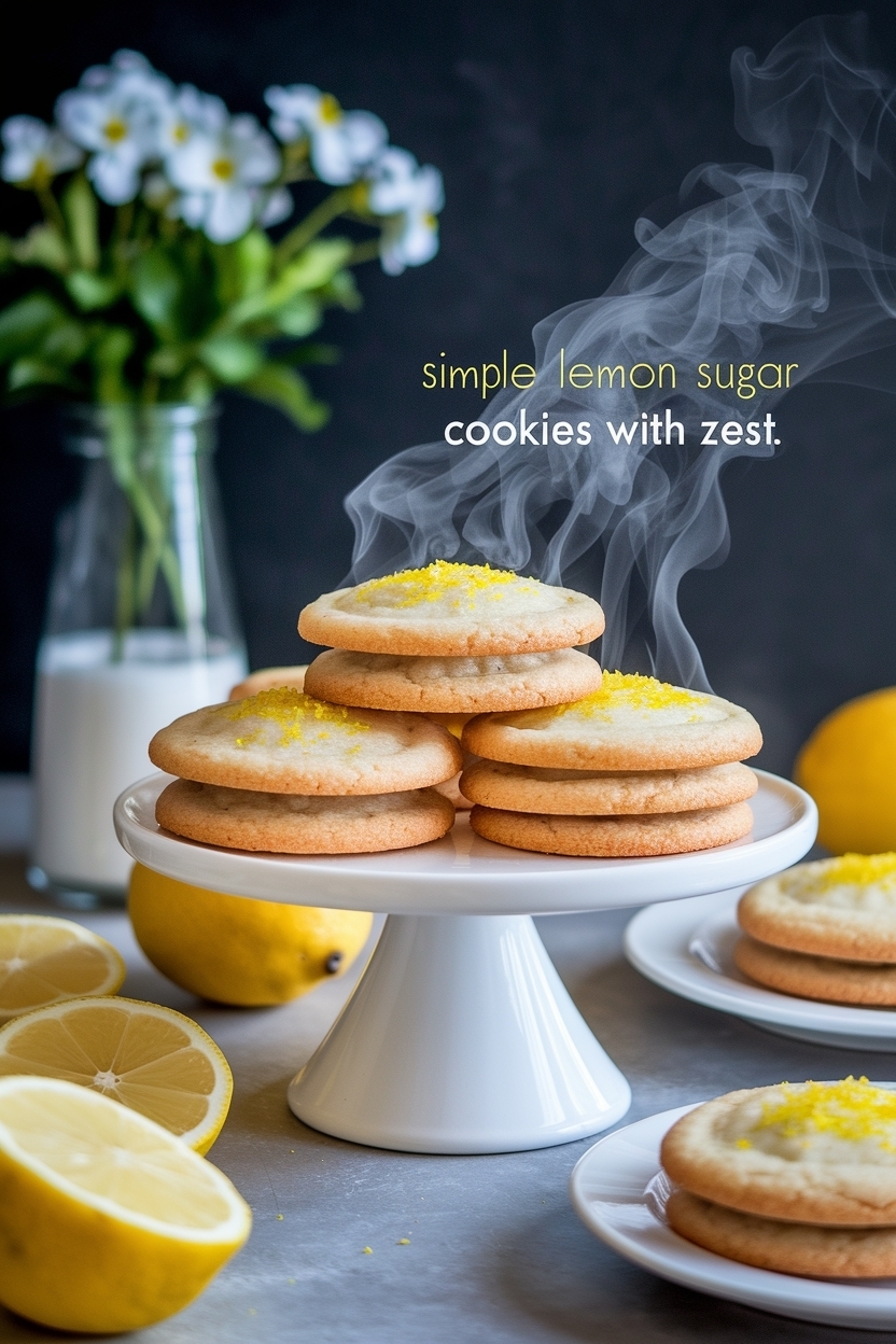 lemon sugar cookies with zest