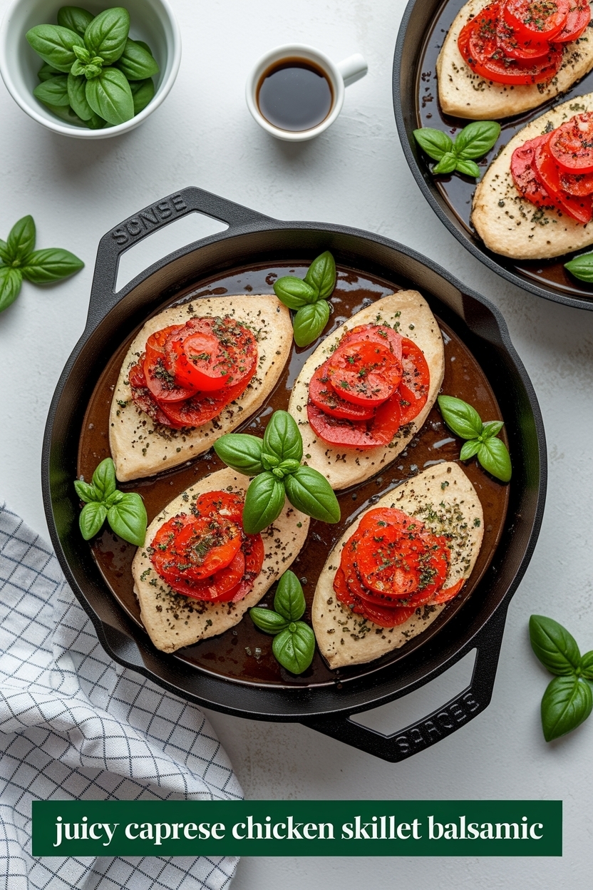 caprese chicken skillet balsamic