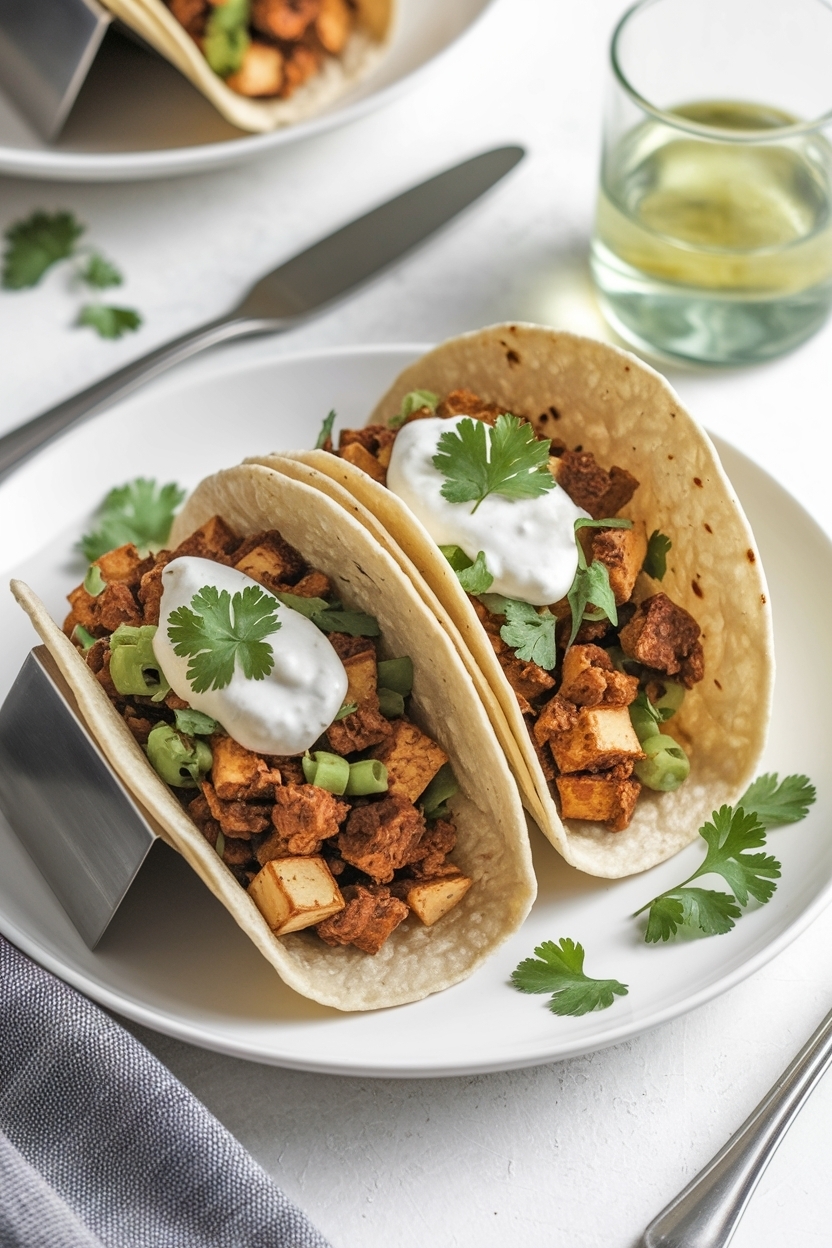 crispy tofu tacos chipotle crema
