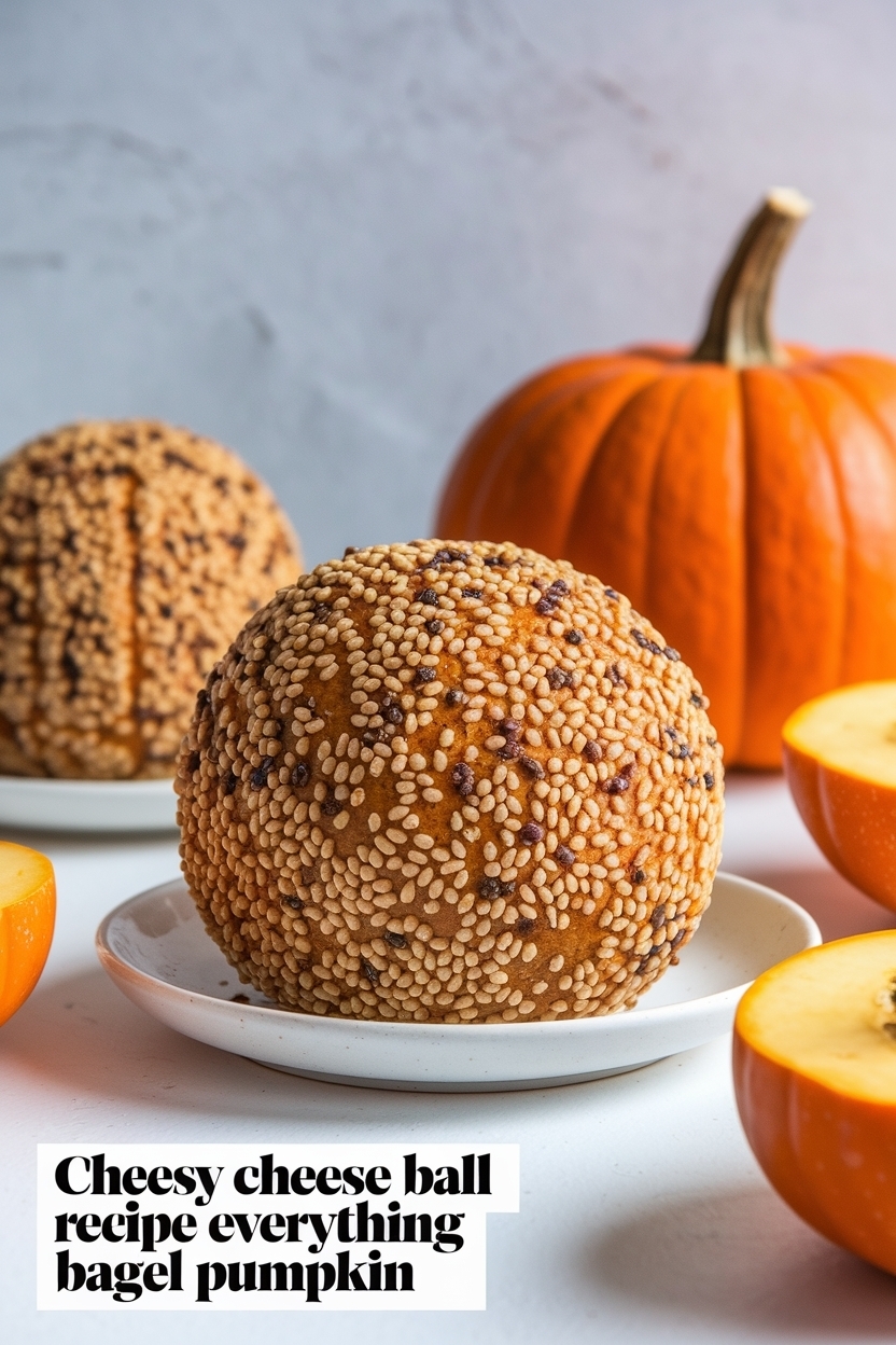 cheese ball recipe everything bagel pumpkin