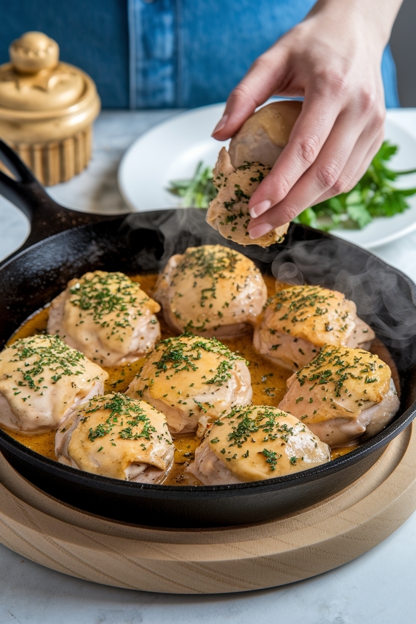 15 minute garlic butter chicken bites skillet