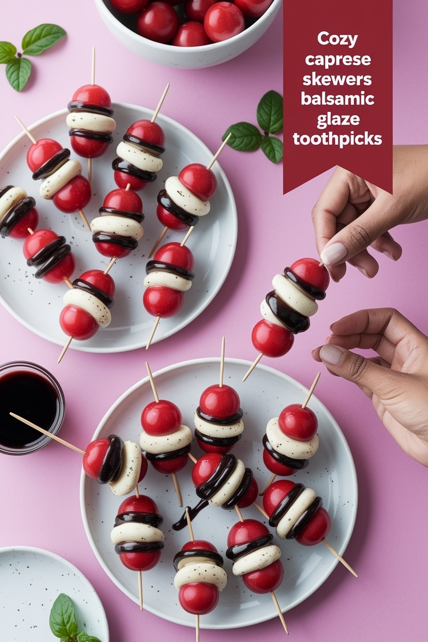 caprese skewers balsamic glaze toothpicks