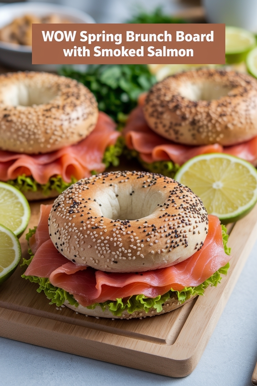 spring brunch board with smoked salmon