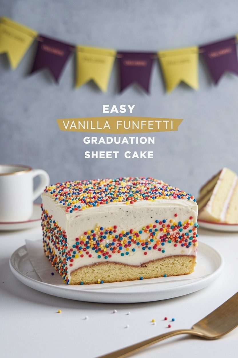 vanilla funfetti graduation sheet cake