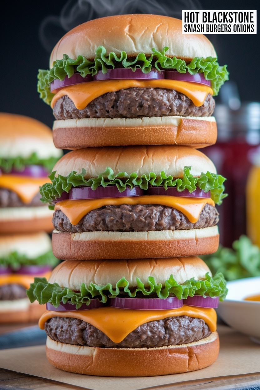 blackstone smash burgers onions