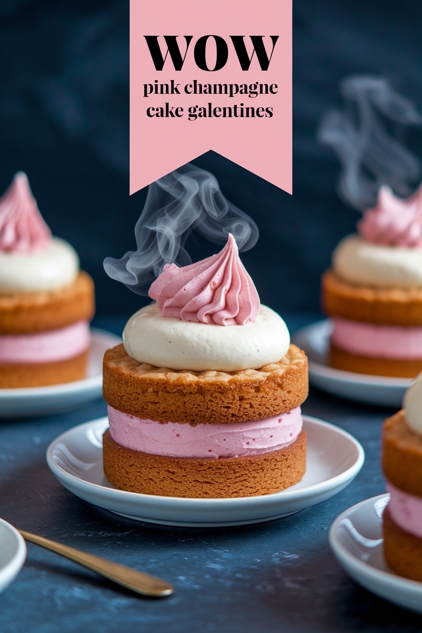 pink champagne cake galentines