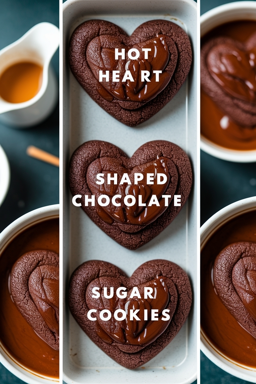 heart shaped chocolate sugar cookies