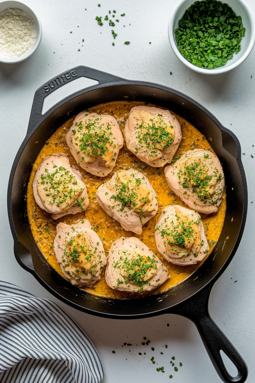 15 minute garlic butter chicken bites skillet