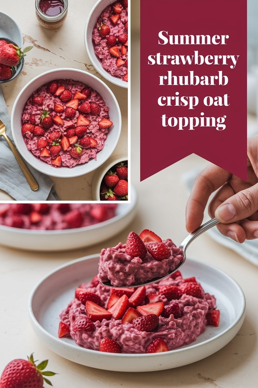 strawberry rhubarb crisp oat topping