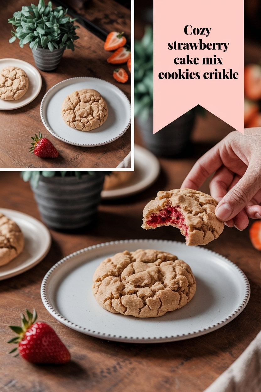 strawberry cake mix cookies crinkle