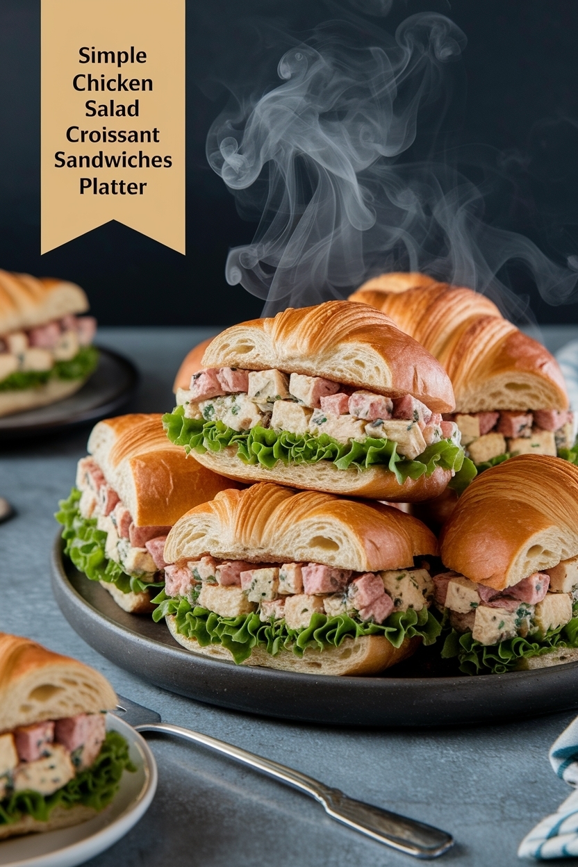 chicken salad croissant sandwiches platter