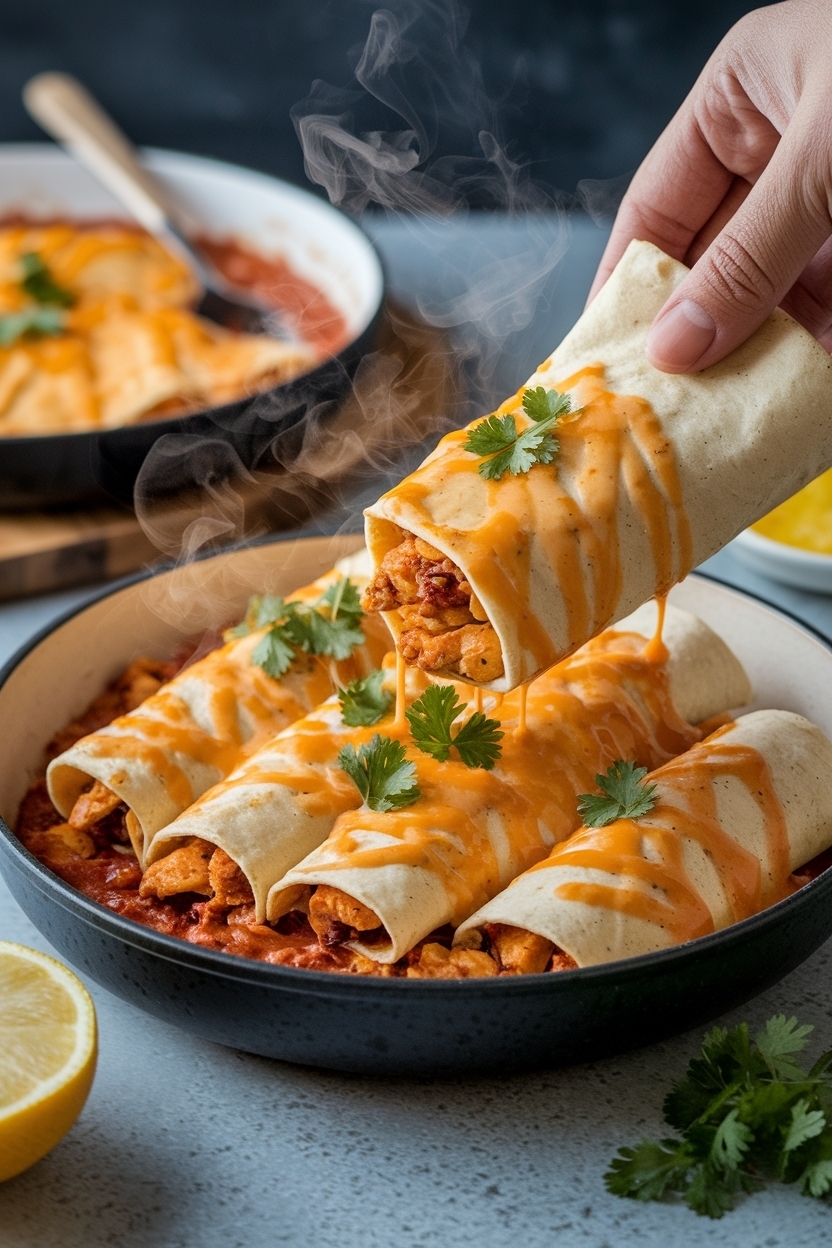 chicken enchiladas recipe easy cheesy
