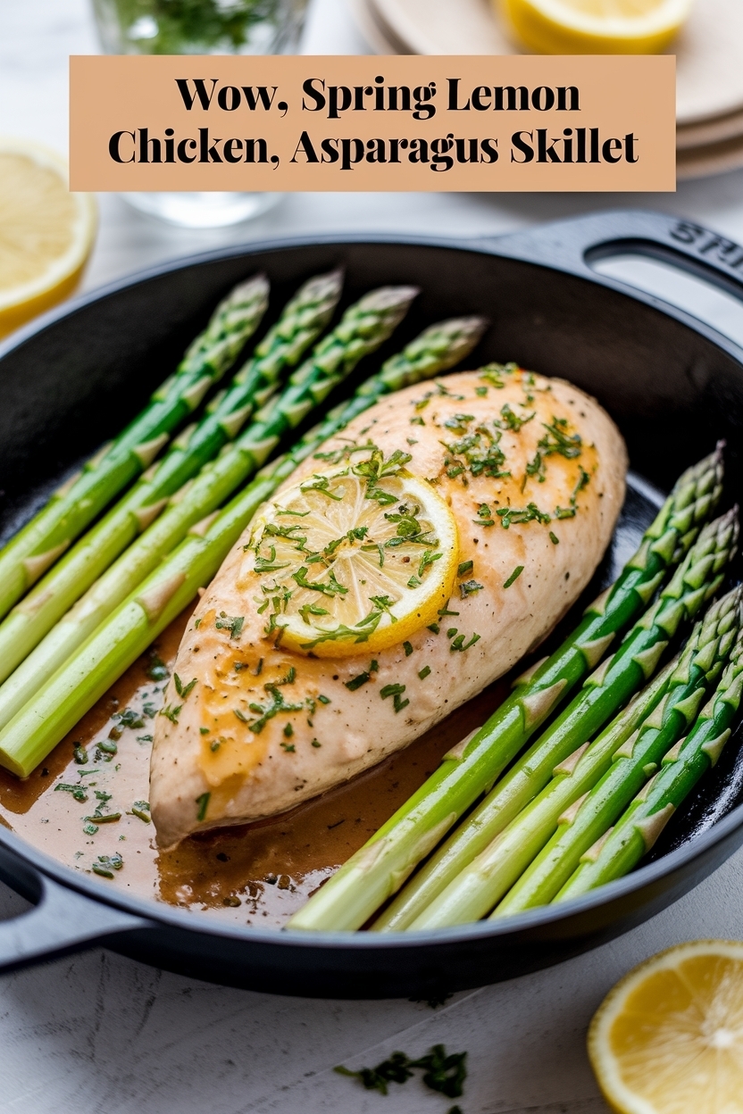 spring lemon chicken asparagus skillet