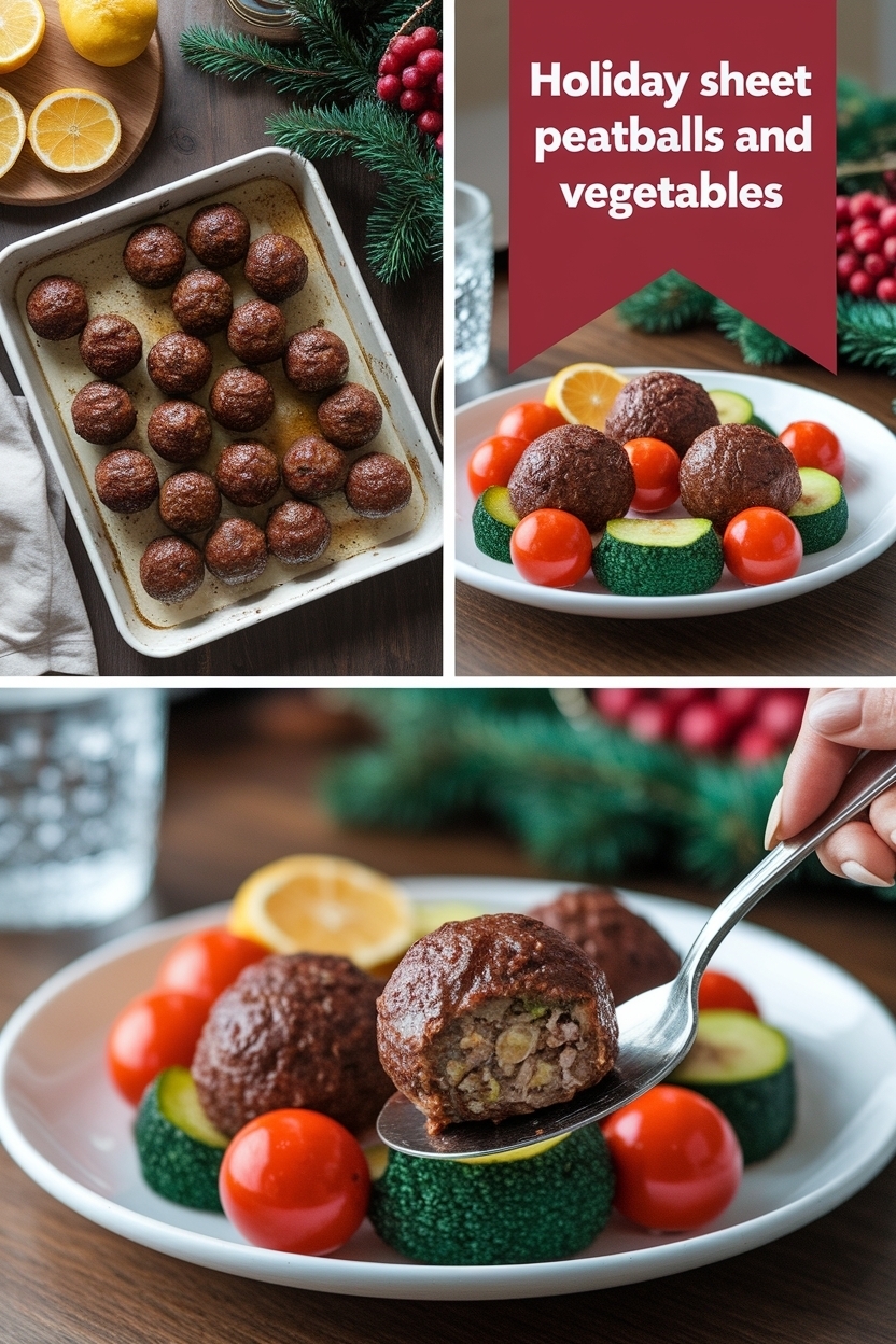 sheet pan meatballs and vegetables