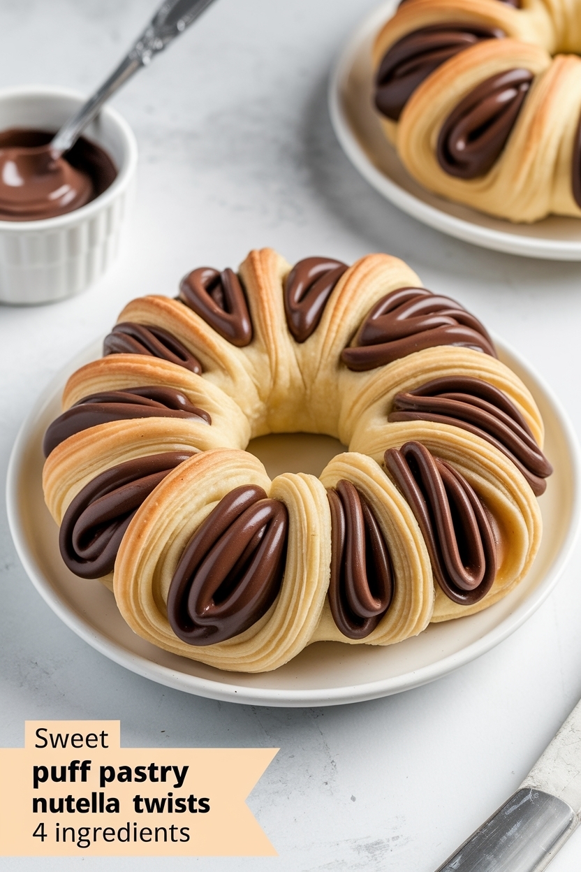puff pastry nutella twists 4 ingredients