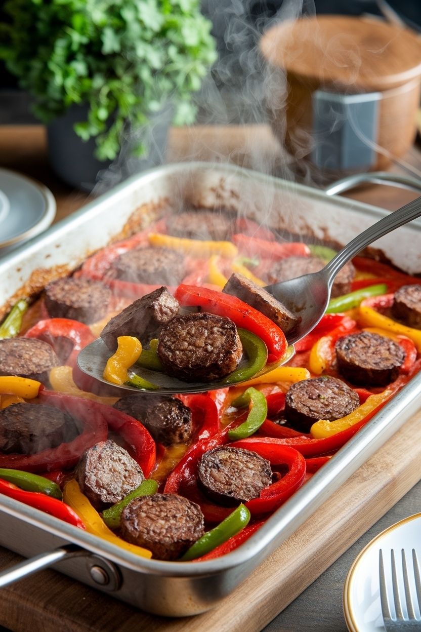 keto sausage and peppers recipe sheet pan