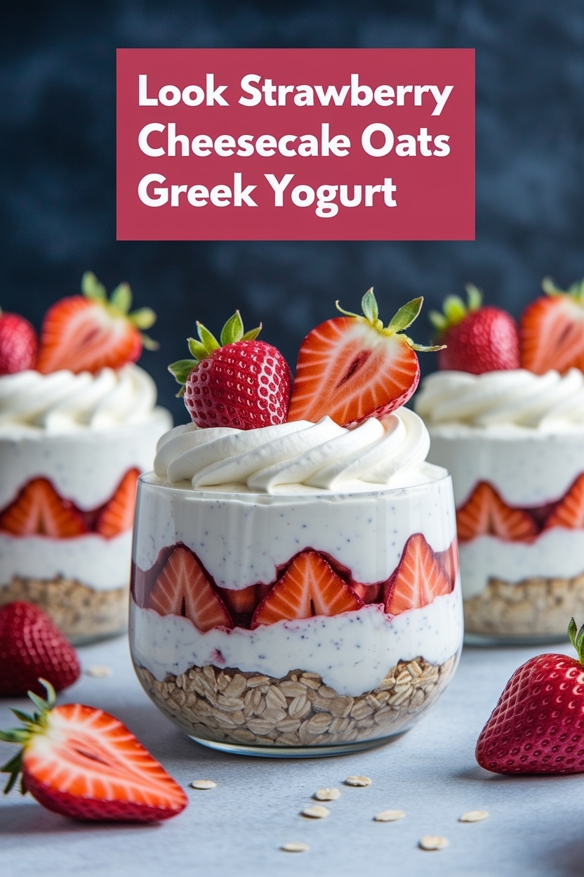strawberry cheesecake overnight oats greek yogurt