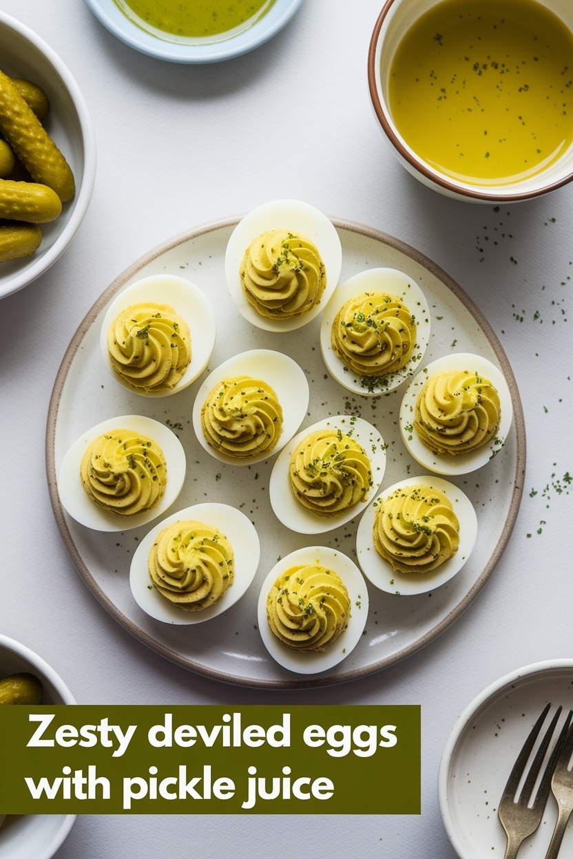 deviled eggs with pickle juice