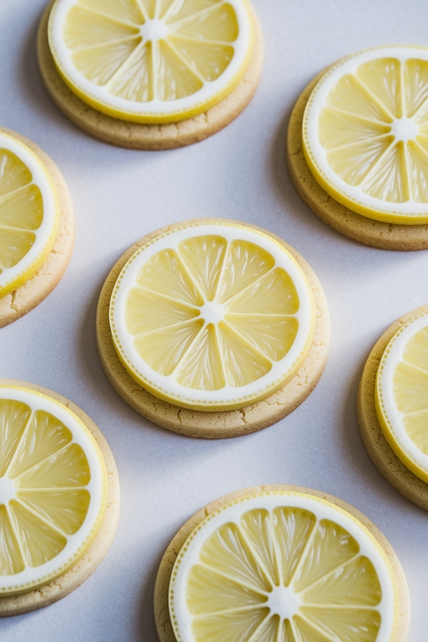 lemon slice sugar cookies decorated