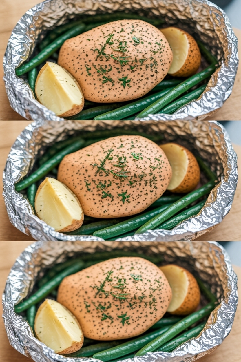 foil pack chicken potatoes green beans
