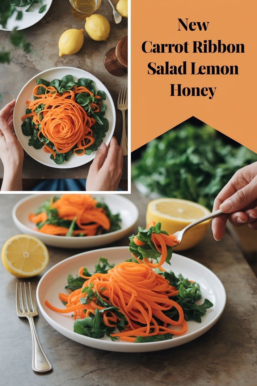 carrot ribbon salad lemon honey