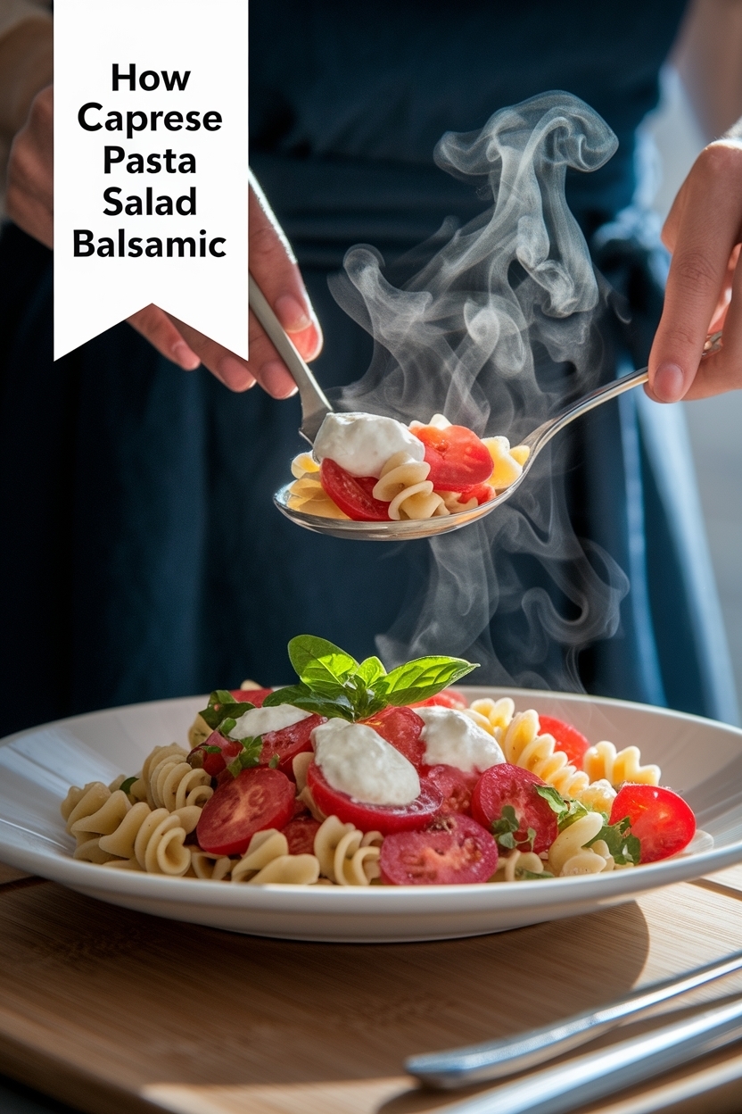 caprese pasta salad balsamic