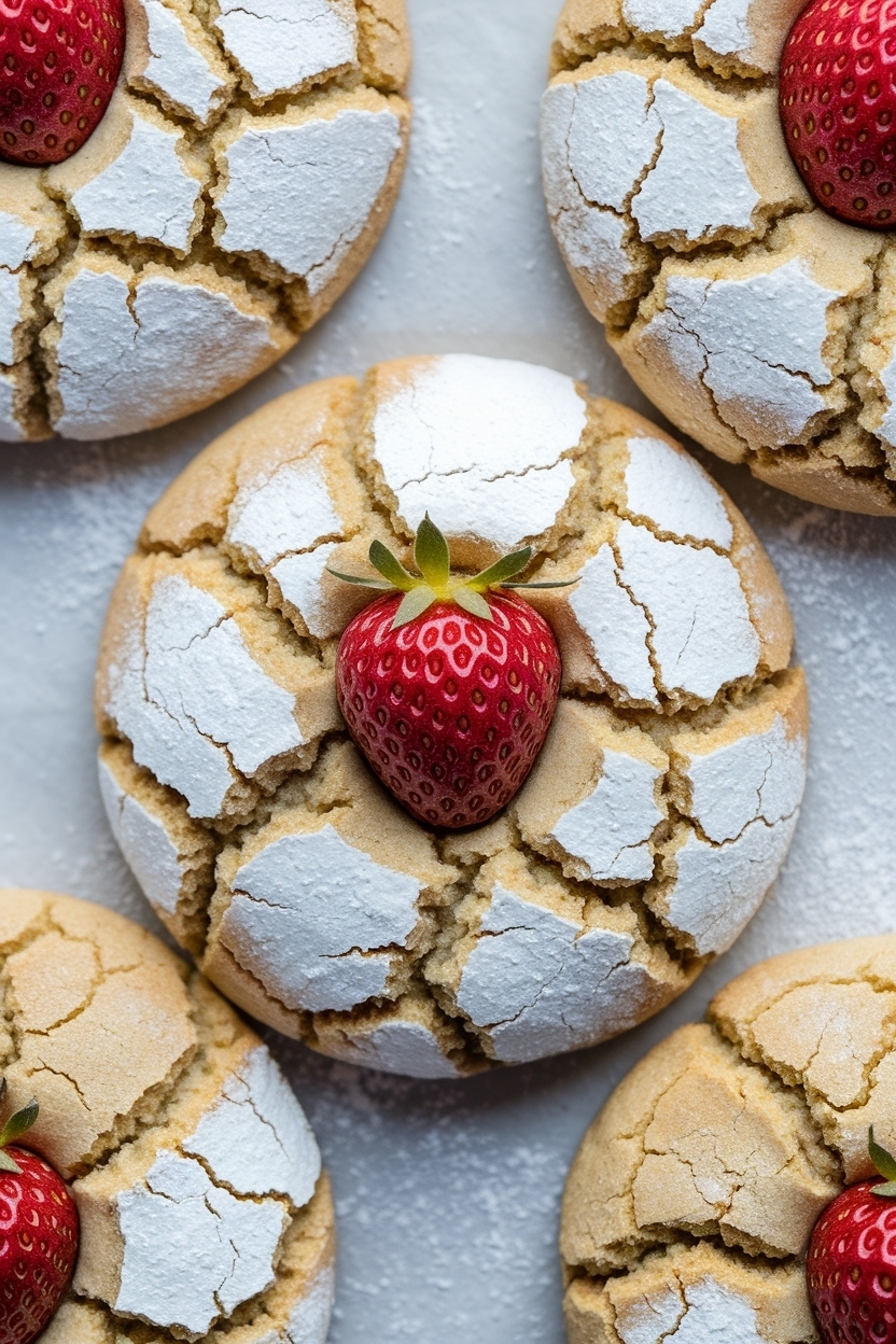 strawberry cake mix cookies crinkle