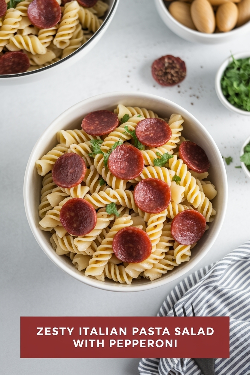 italian pasta salad with pepperoni