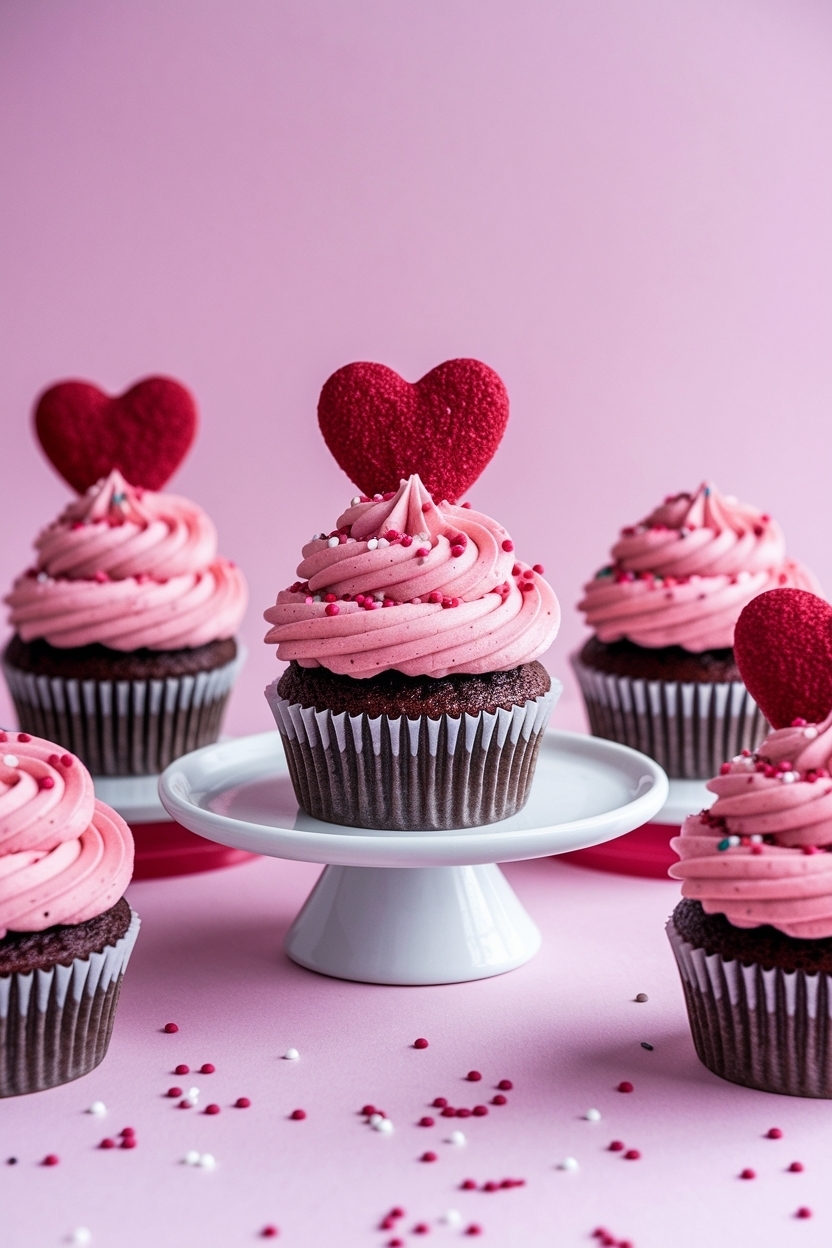 valentine confetti cupcakes heart sprinkles