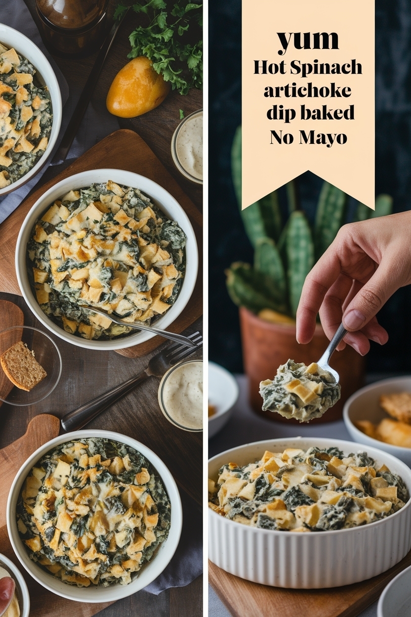 hot spinach artichoke dip baked no mayo