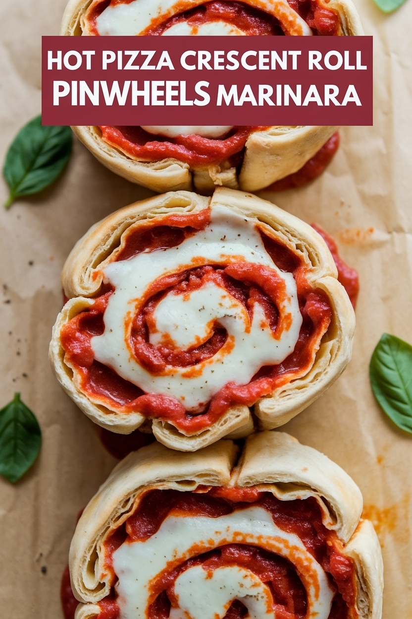 pizza crescent roll pinwheels marinara