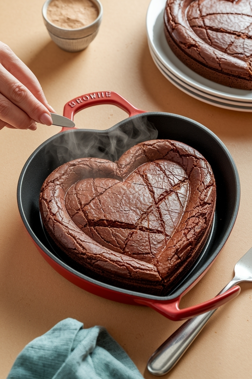 heart shaped brownie skillet for two