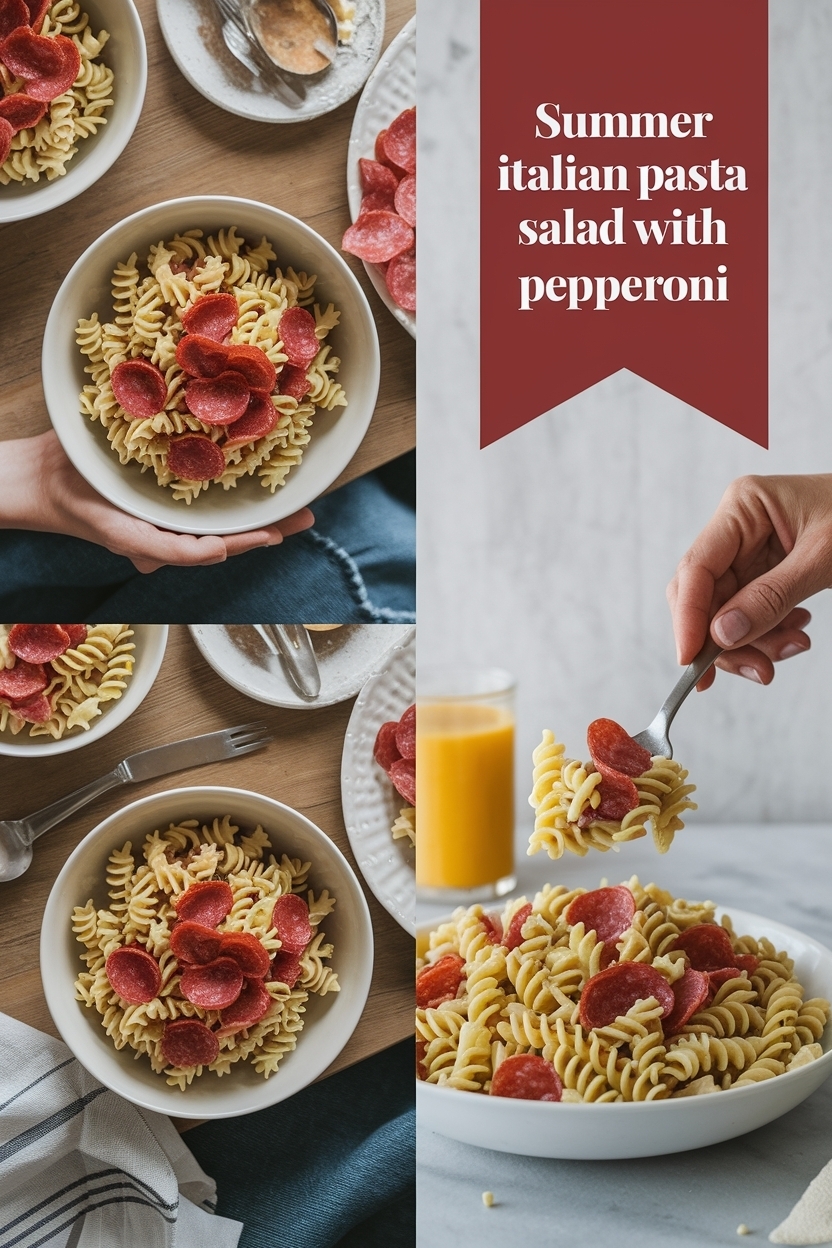 italian pasta salad with pepperoni
