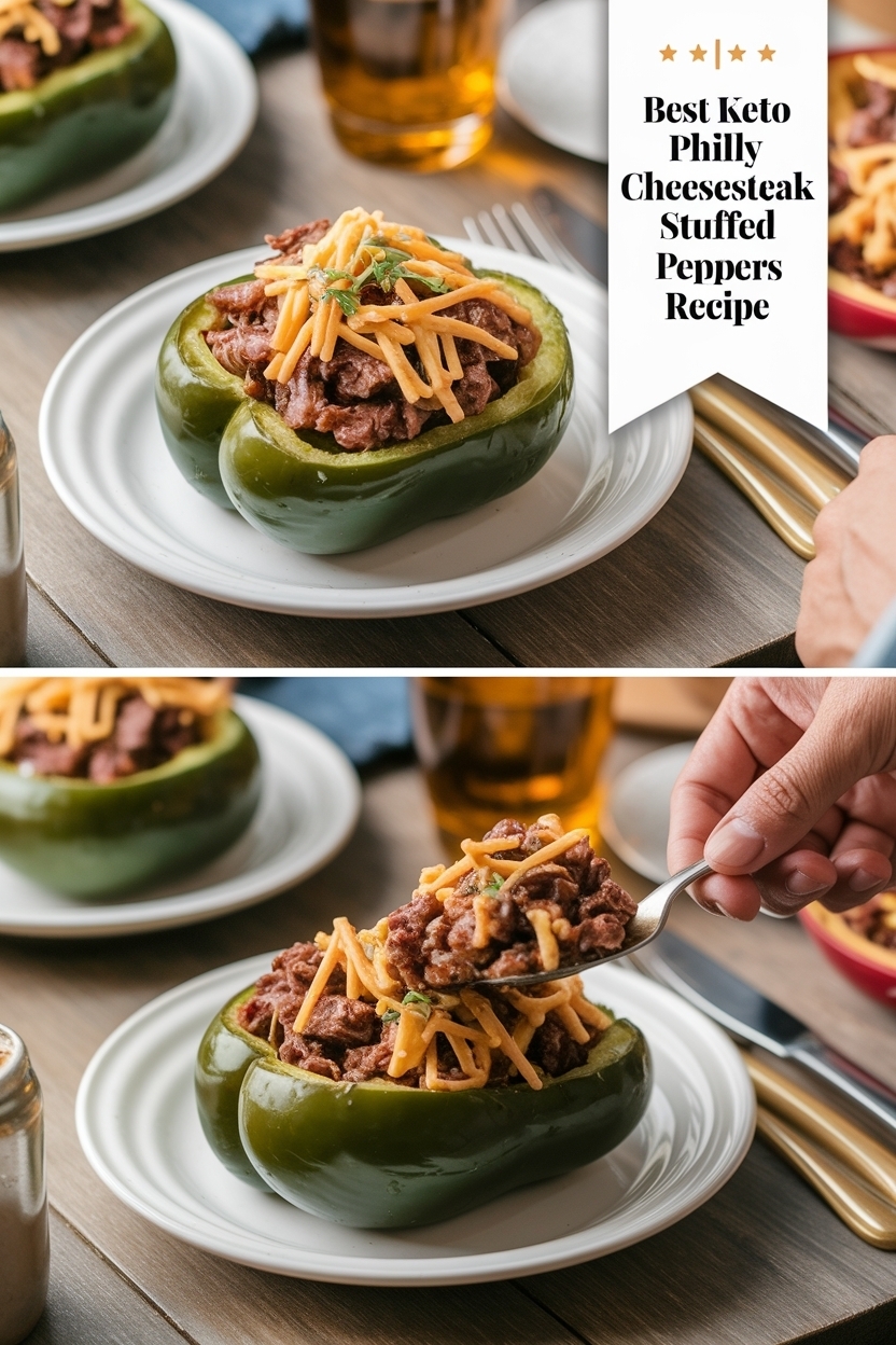 keto philly cheesesteak stuffed peppers recipe