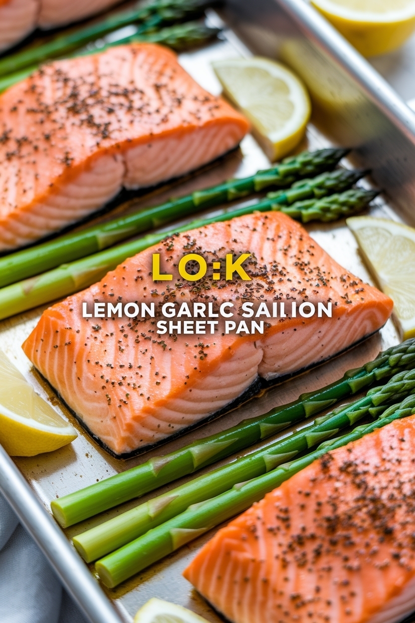 lemon garlic salmon with asparagus sheet pan