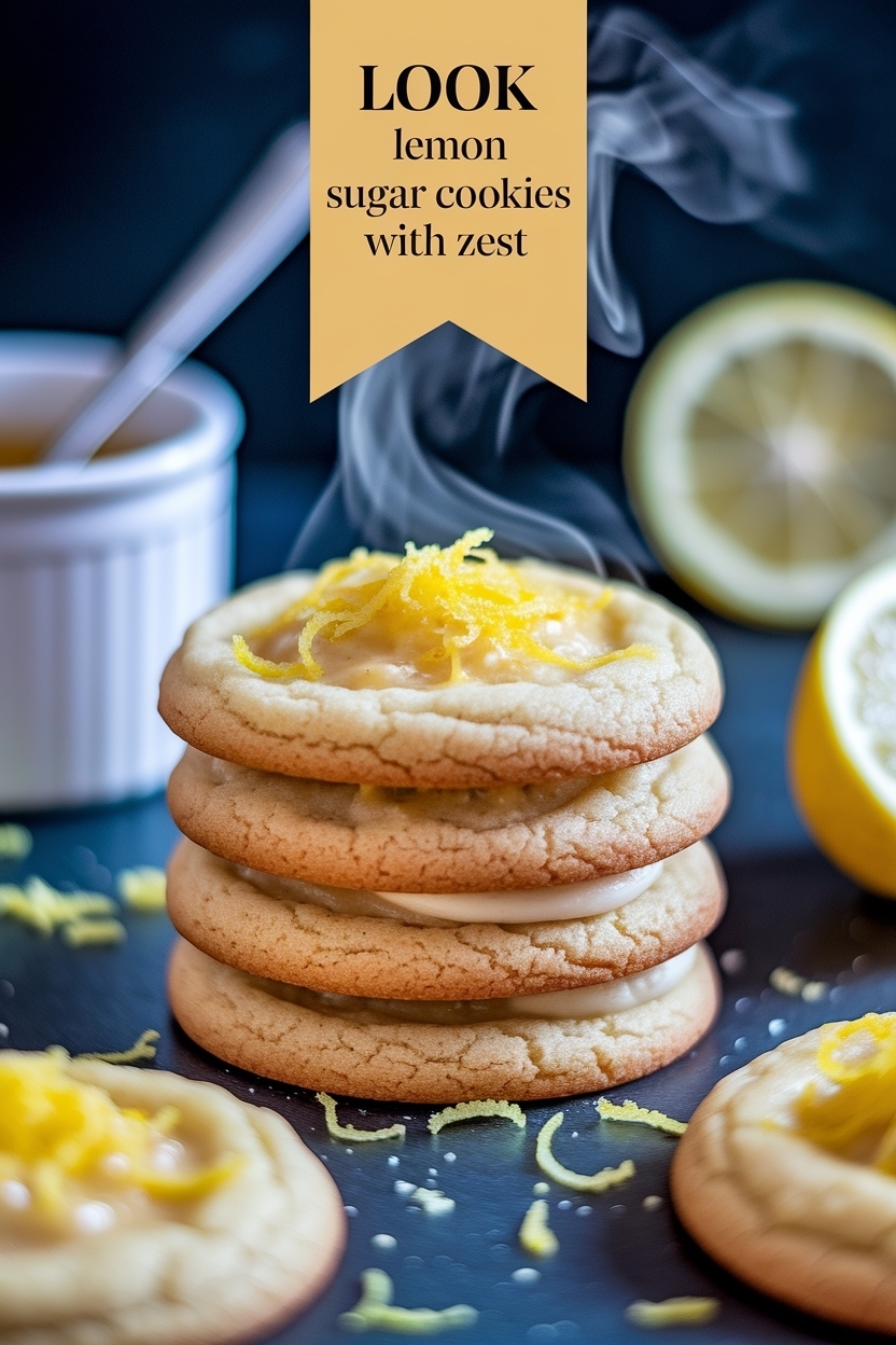 lemon sugar cookies with zest
