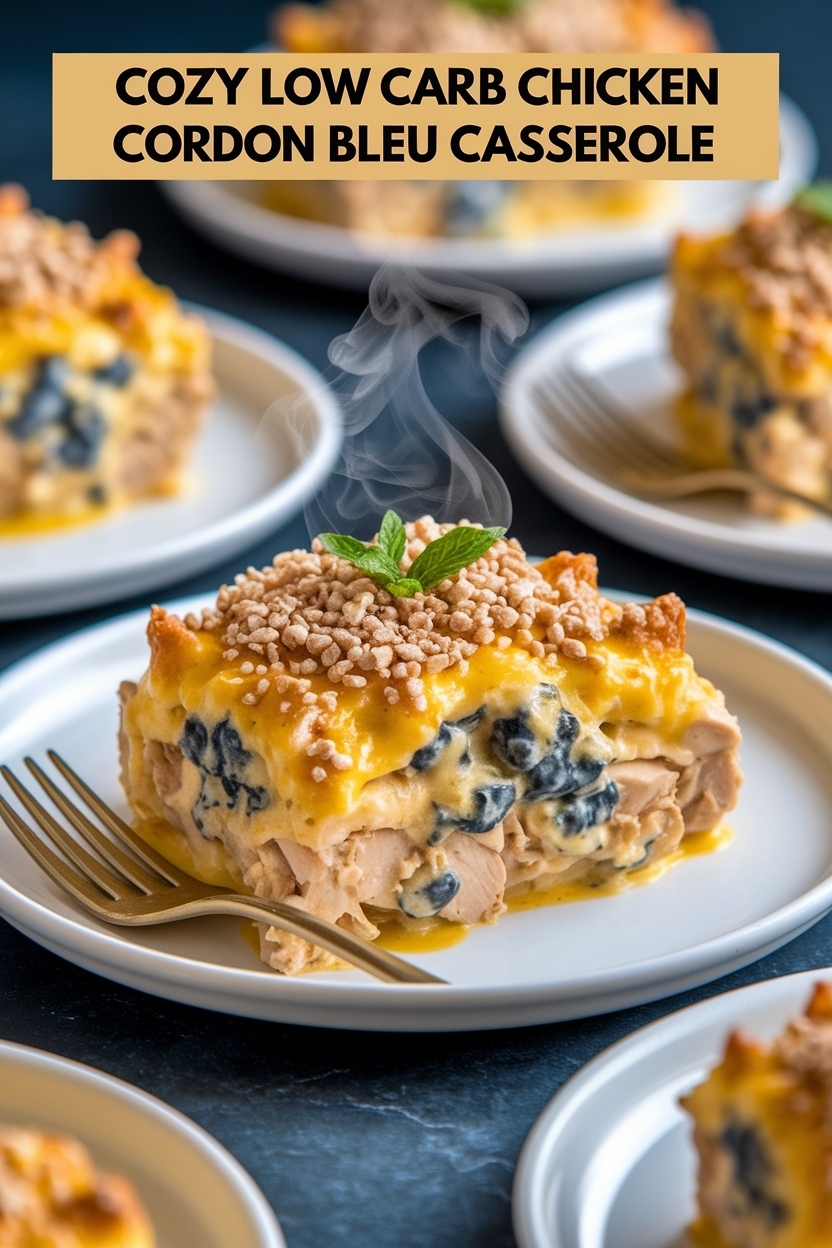 low carb chicken cordon bleu casserole
