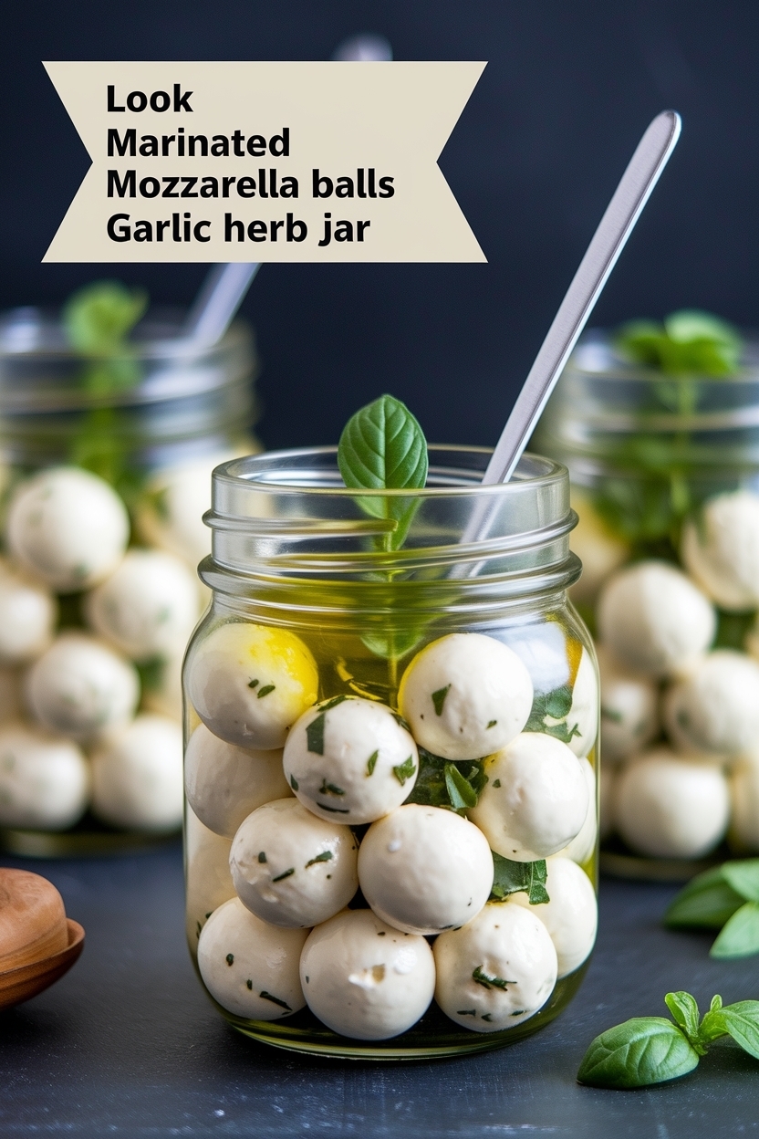 marinated mozzarella balls garlic herb jar