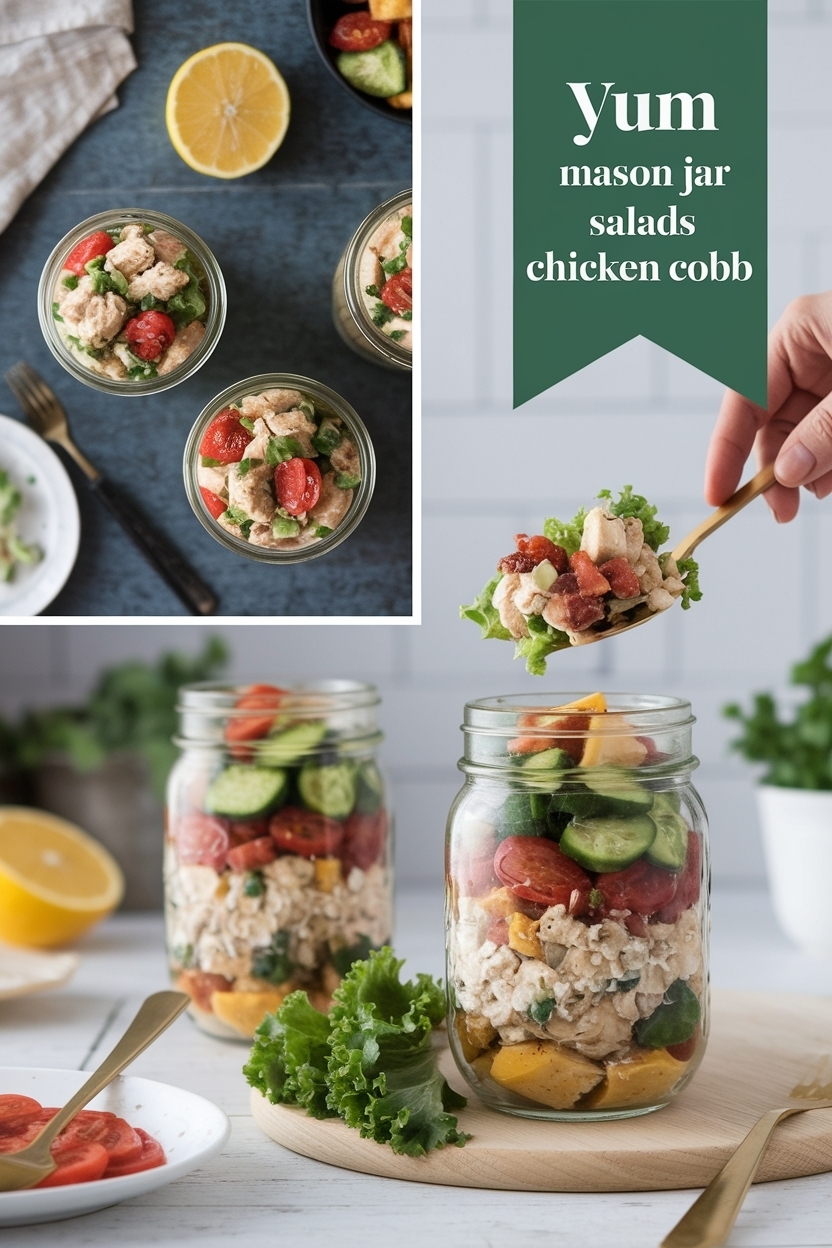mason jar salads chicken cobb