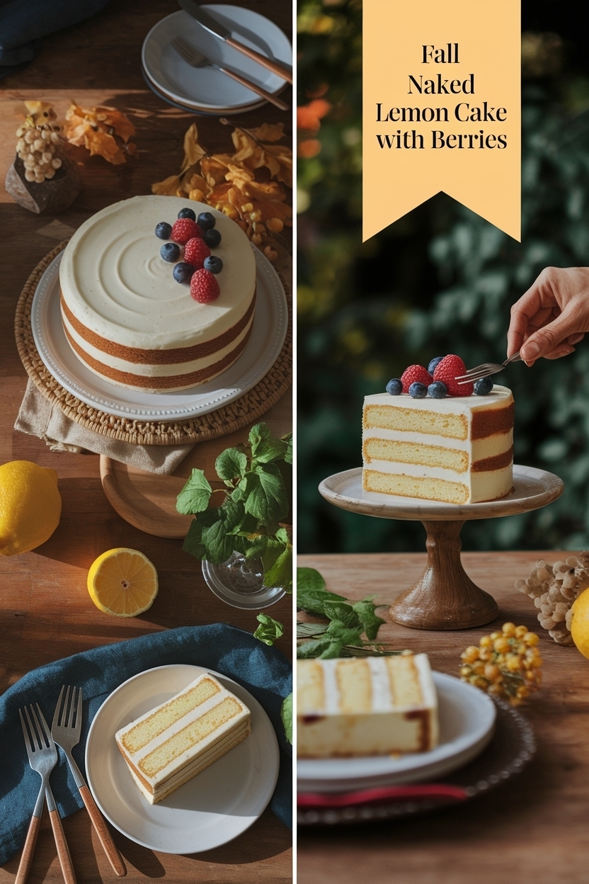 naked lemon cake with berries