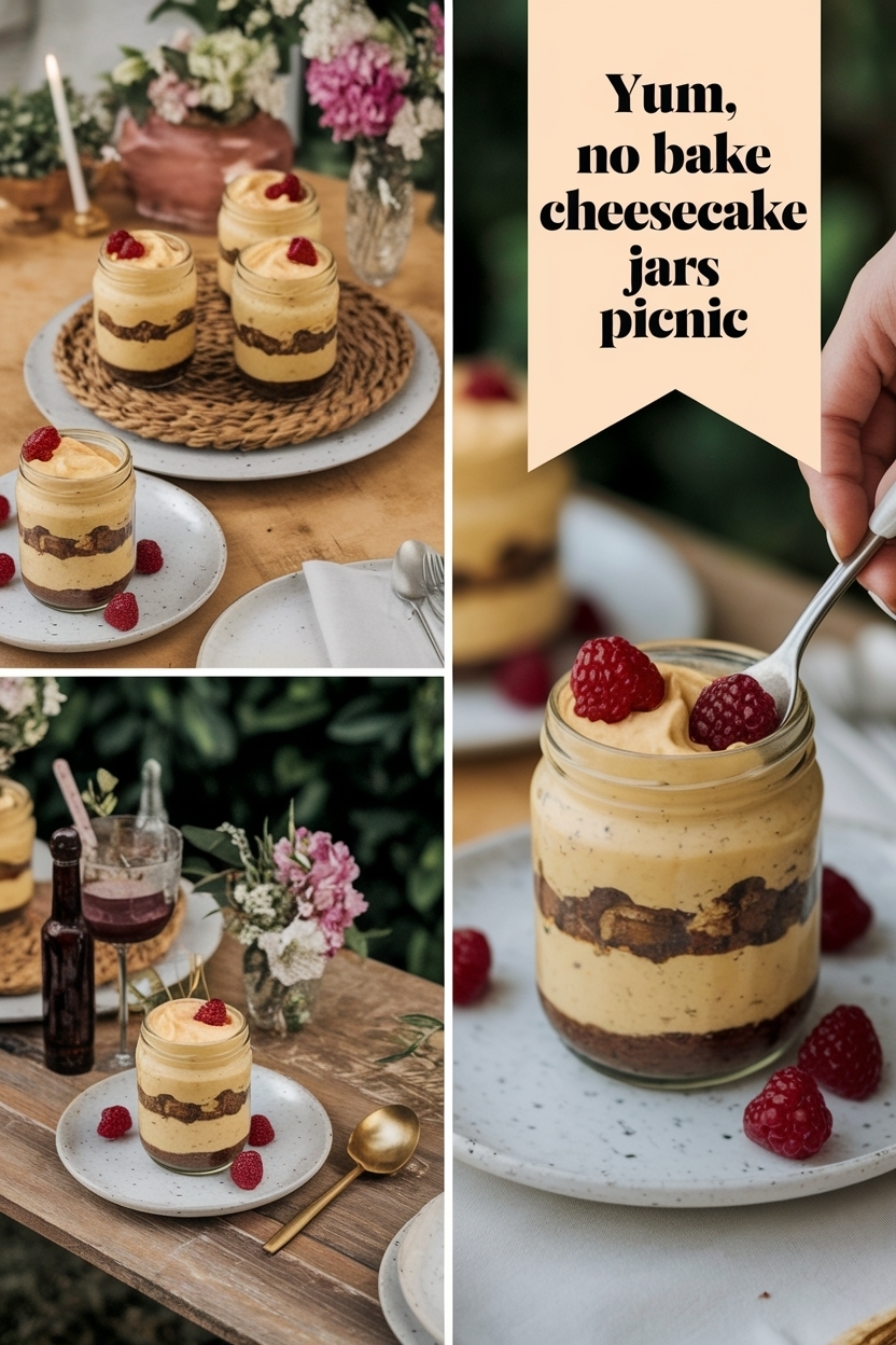 no bake cheesecake jars picnic